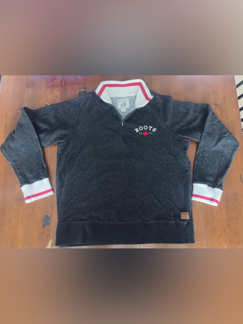 Roots Black Heather Quarter-Zip Sweatshirt